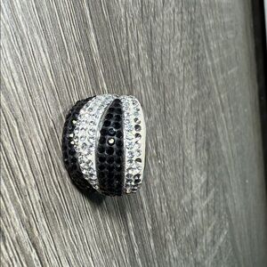 Black and Silver Striped Ring